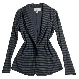 Caslon Womens Knit Long Sleeve Preppy Black Striped Y2K Grunge Emo Goth XS